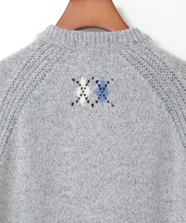 ハーフジップ アーガイル柄デザイン  セーター