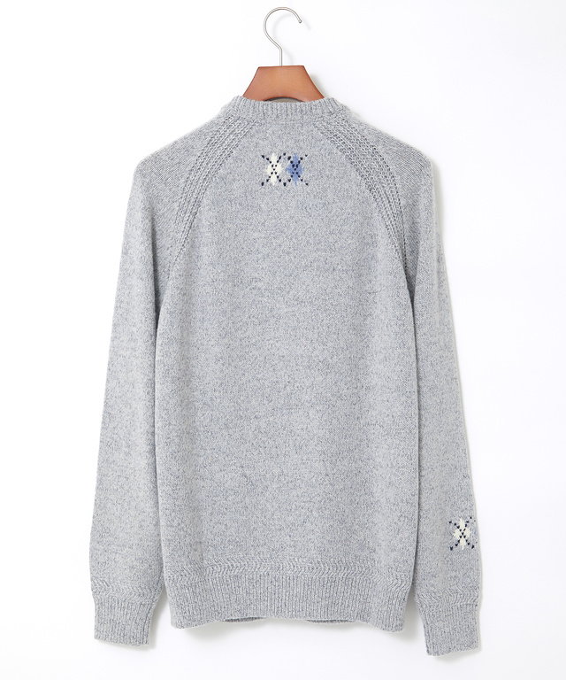 ハーフジップ アーガイル柄デザイン  セーター