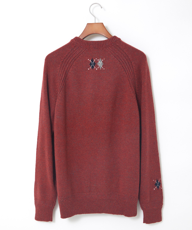 ハーフジップ アーガイル柄デザイン  セーター