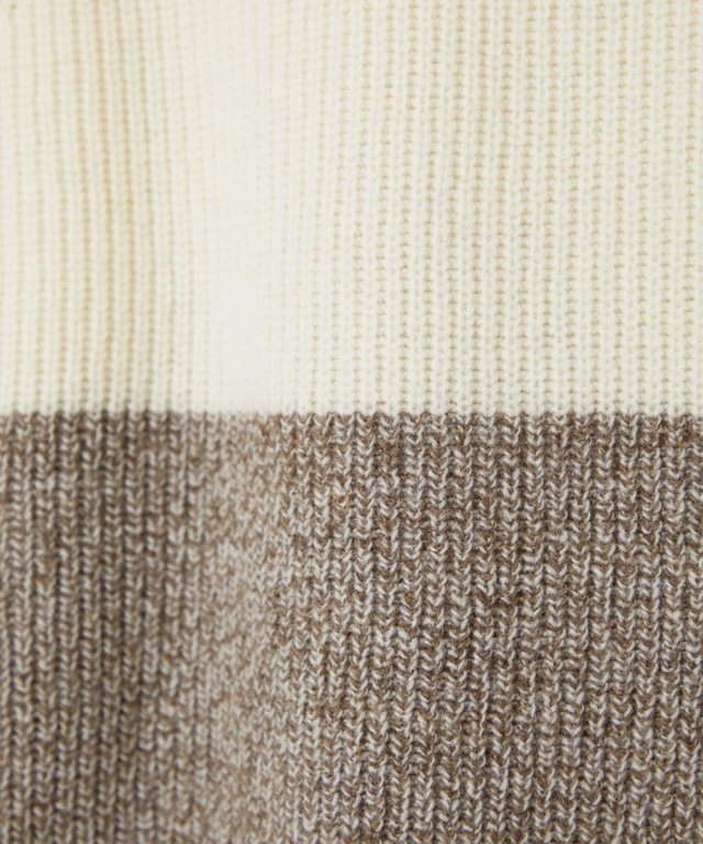 ブロック配色 クルーネック ニット