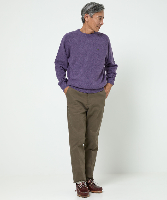 ウールブレンド ラインデザイン ニット【手洗いOK】