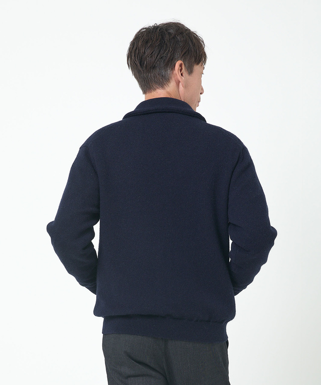 ウールブレンド 裏付き カーディガン