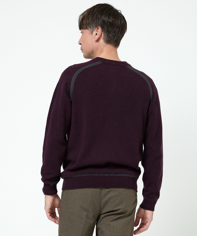 ウールブレンド ヘンリーネック ニット【手洗いOK】