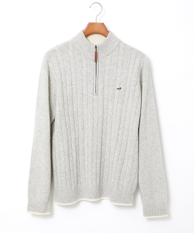 ウールブレンド ハーフジップ ニット