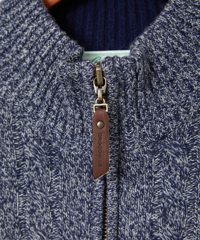 ウールブレンド ハーフジップ ニット