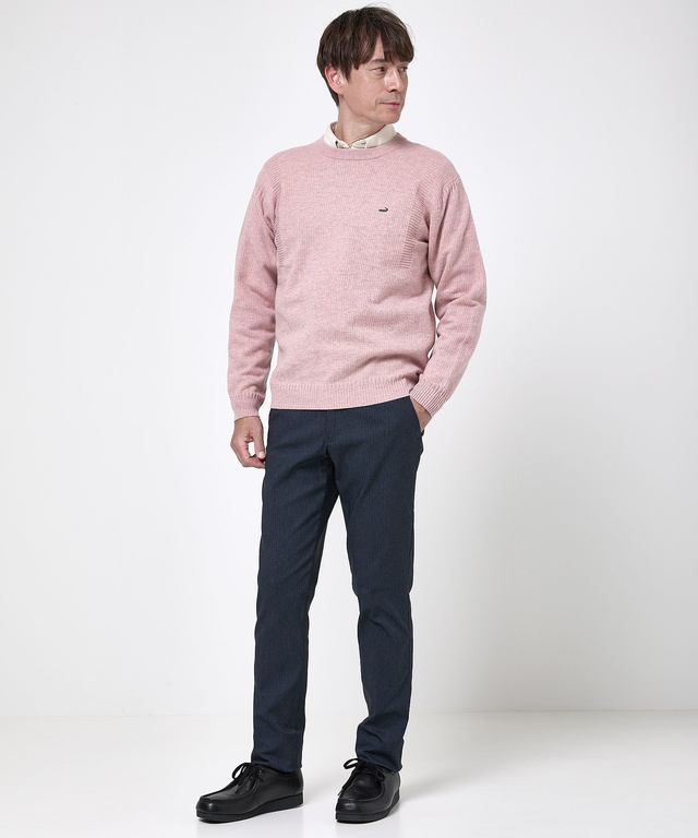 ウールブレンド ガンジー ニット【手洗いOK】