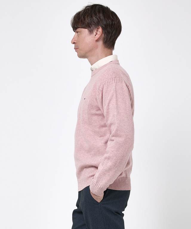 ウールブレンド ガンジー ニット【手洗いOK】