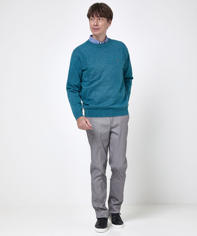 ウールブレンド ガンジー ニット【手洗いOK】