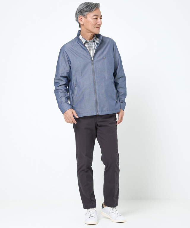 シャンブレーツイル ジップ ブルゾン【吸汗速乾】