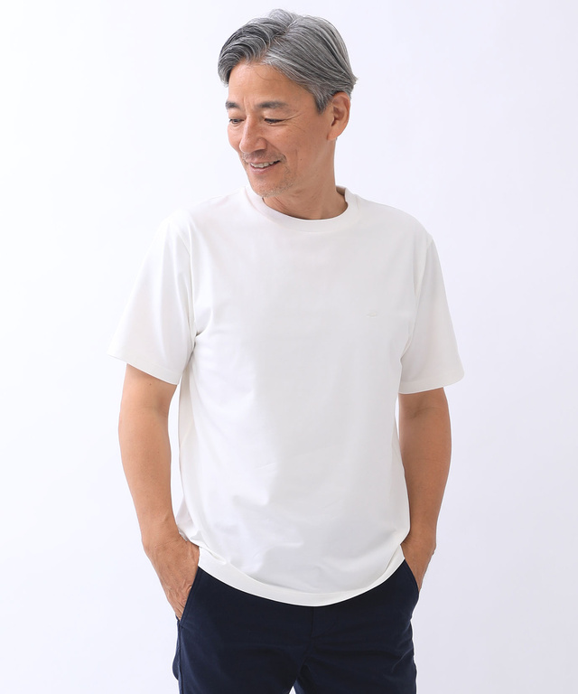 プレーティング天竺 クルーネック Tシャツ