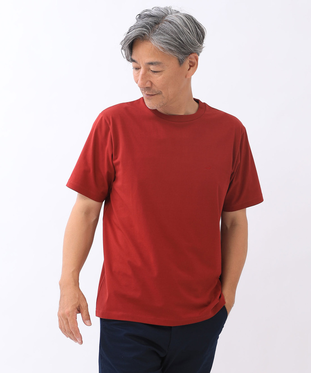 プレーティング天竺 クルーネック Tシャツ