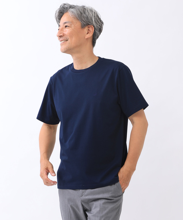 プレーティング天竺 クルーネック Tシャツ