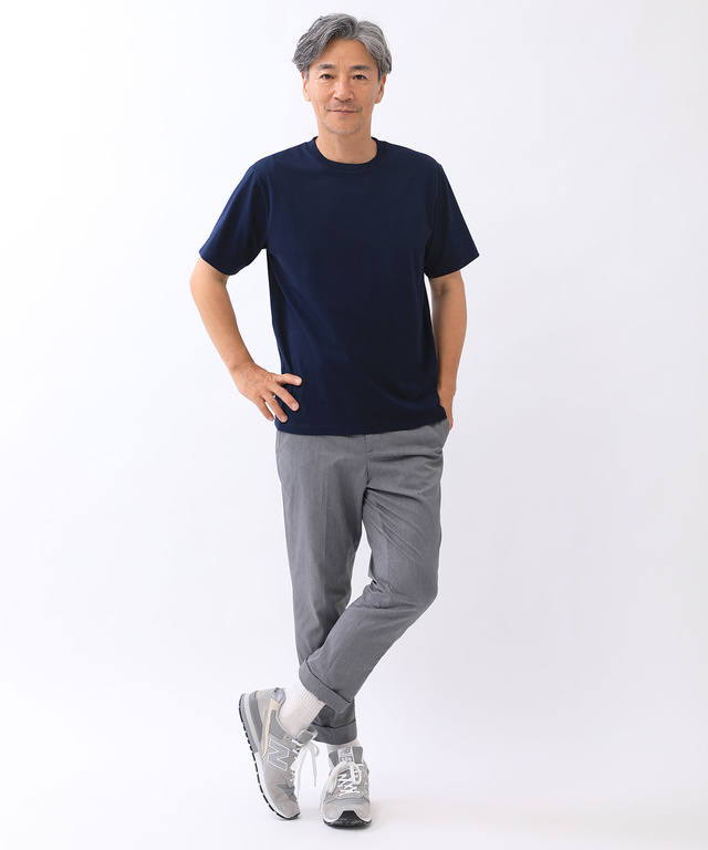 プレーティング天竺 クルーネック Tシャツ