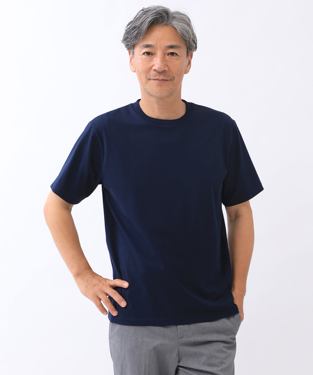 プレーティング天竺 クルーネック Tシャツ