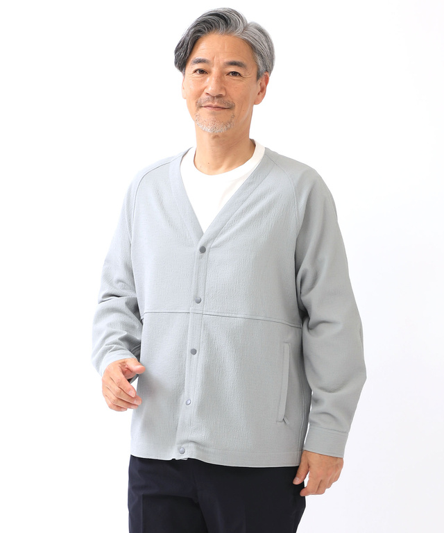 シボ加工 ストレッチ カーディガン【WEB・一部店舗限定】【セットアップ対応】