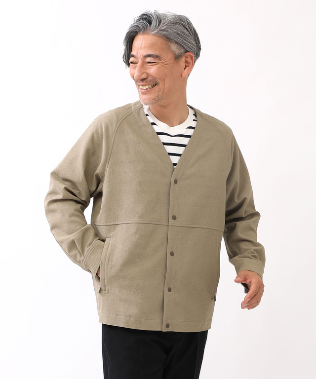 シボ加工 ストレッチ カーディガン【WEB・一部店舗限定】【セットアップ対応】