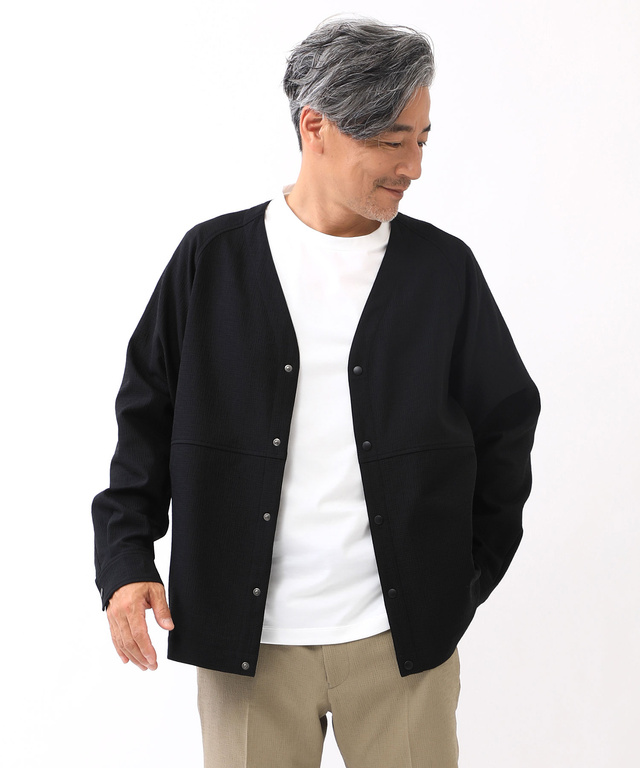 シボ加工 ストレッチ カーディガン【WEB・一部店舗限定】【セットアップ対応】
