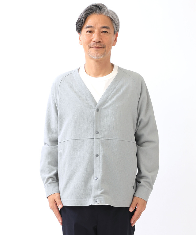 シボ加工 ストレッチ カーディガン【WEB・一部店舗限定】【セットアップ対応】