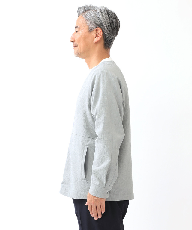 シボ加工 ストレッチ カーディガン【WEB・一部店舗限定】【セットアップ対応】