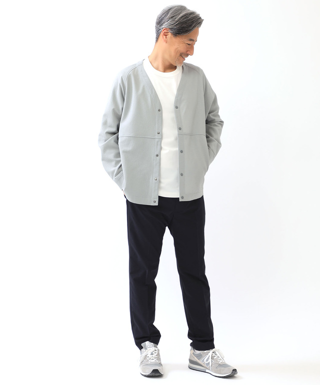 シボ加工 ストレッチ カーディガン【WEB・一部店舗限定】【セットアップ対応】