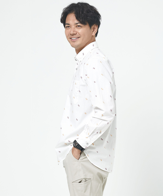 ジャカード ロゴ  シャツ