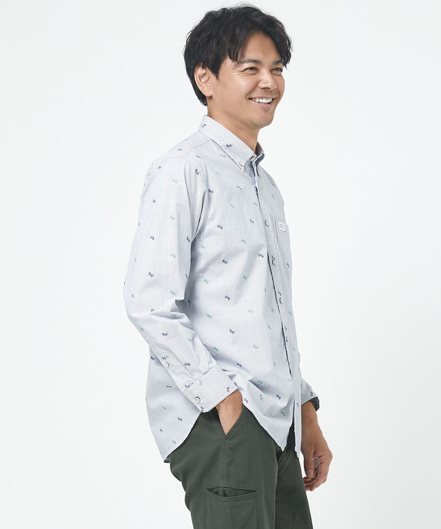 ジャカード ロゴ  シャツ