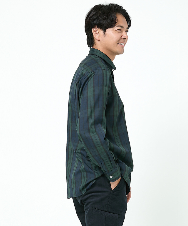 チェック柄 レギュラーカラー シャツ