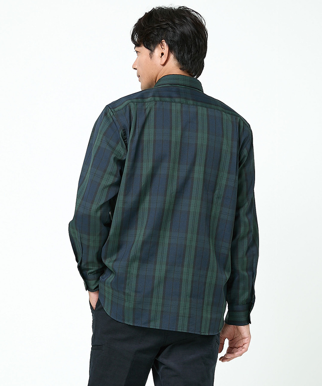 チェック柄 レギュラーカラー シャツ