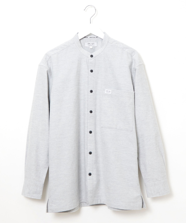 バンドカラー ネル シャツ