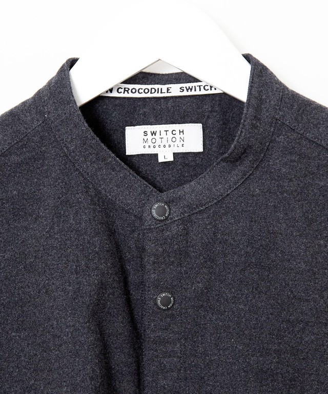 バンドカラー ネル シャツ