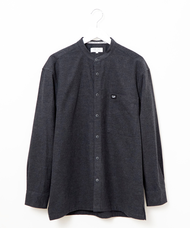 バンドカラー ネル シャツ