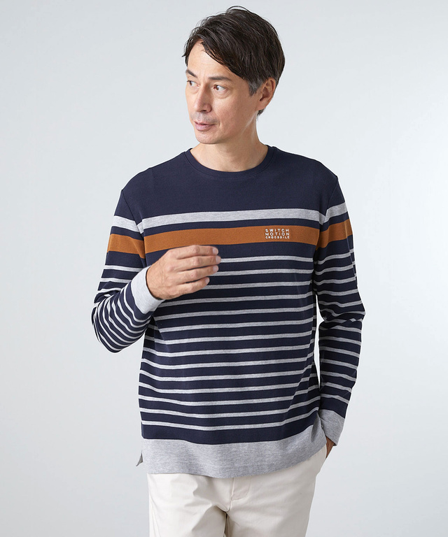 メンズ ミニワッフル パネルボーダー カットソー通販 1502 クロコダイル Crocodile 公式通販サイト