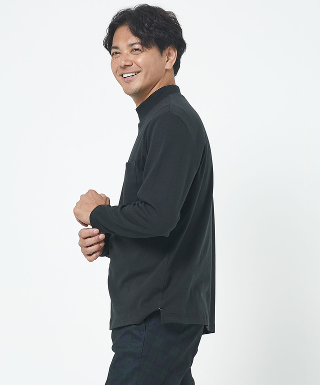 スムース  ハイネック カットソー 【ウガンダ オーガニック コットン】