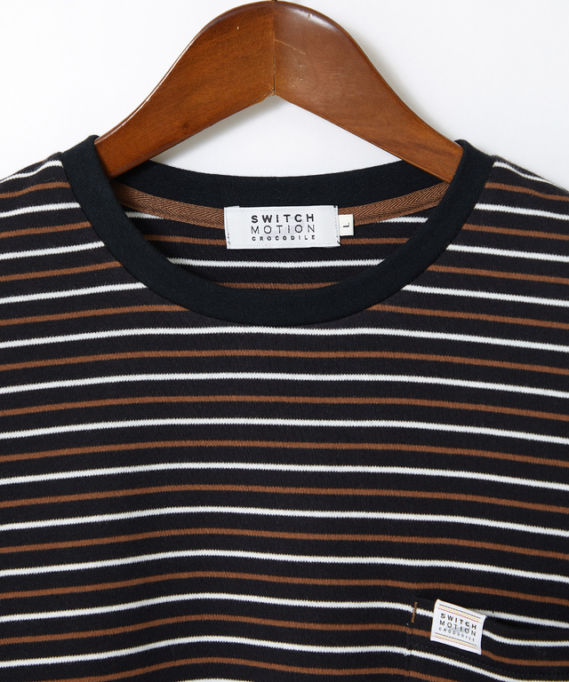 ボーダー クルーネック カットソー【ウガンダ オーガニック コットン】