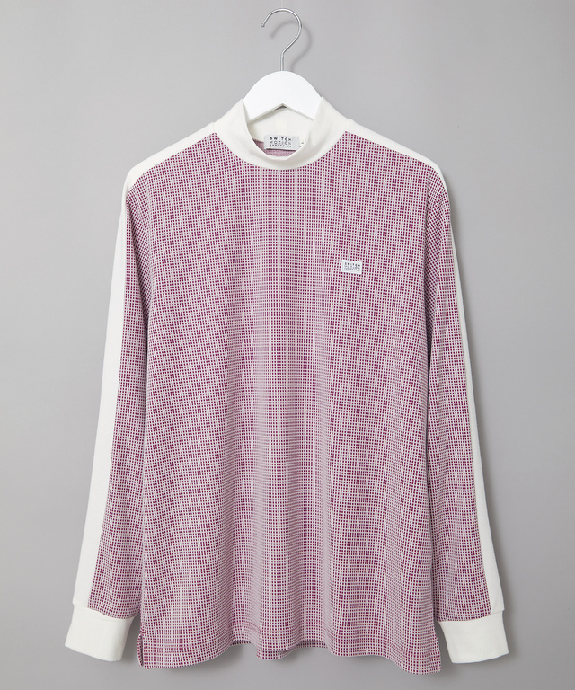 ジャカード切り替え ハイネック カットソー