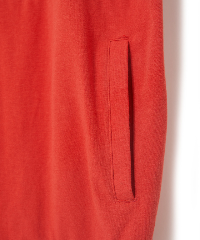 ハーフジップ スピンドルデザイン パーカー