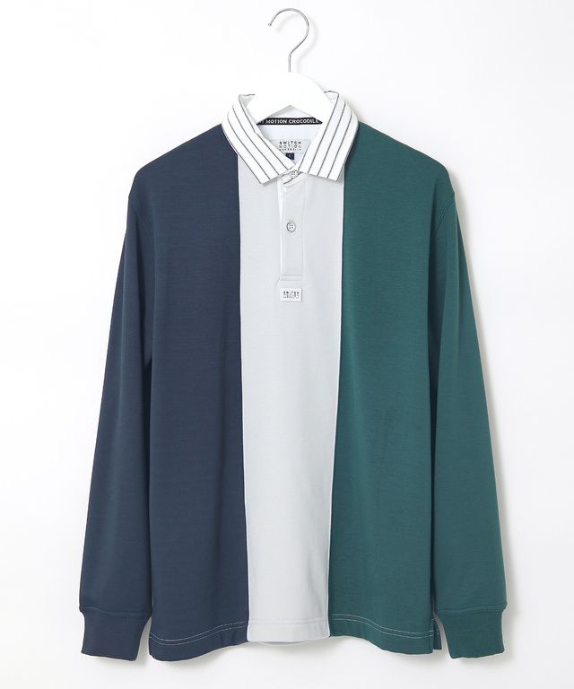裏起毛 配色 デザイン ポロシャツ