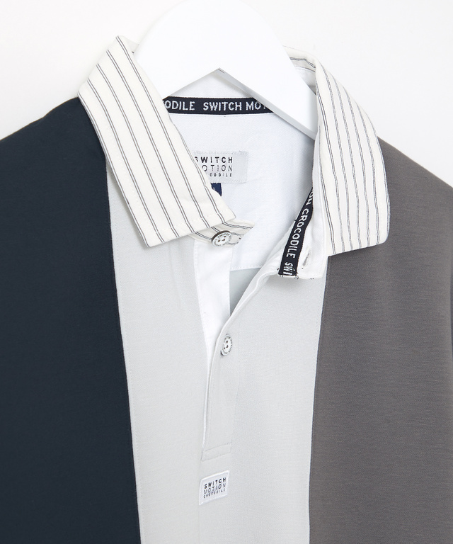 裏起毛 配色 デザイン ポロシャツ