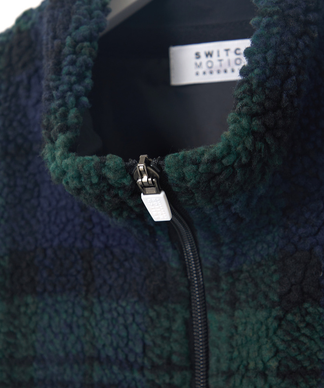 チェック柄 フリース ブルゾン