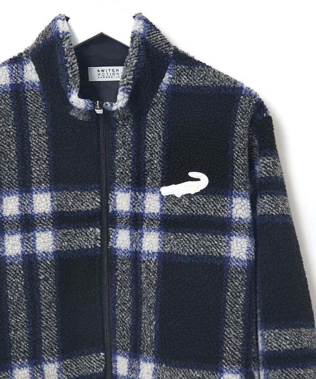 チェック柄 フリース ブルゾン