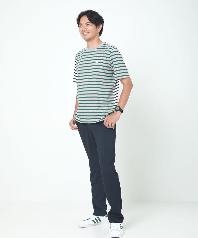 スノーコットン クレイジーボーダー柄 Tシャツ【接触冷感】