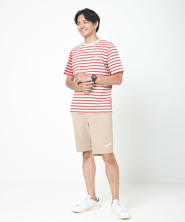 スノーコットン クレイジーボーダー柄 Tシャツ【接触冷感】