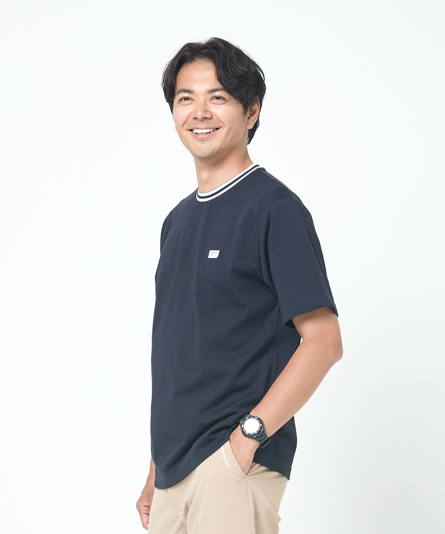 天竺 襟ライン Tシャツ