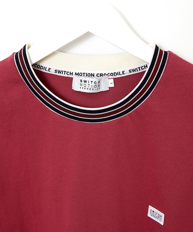 天竺 襟ライン Tシャツ