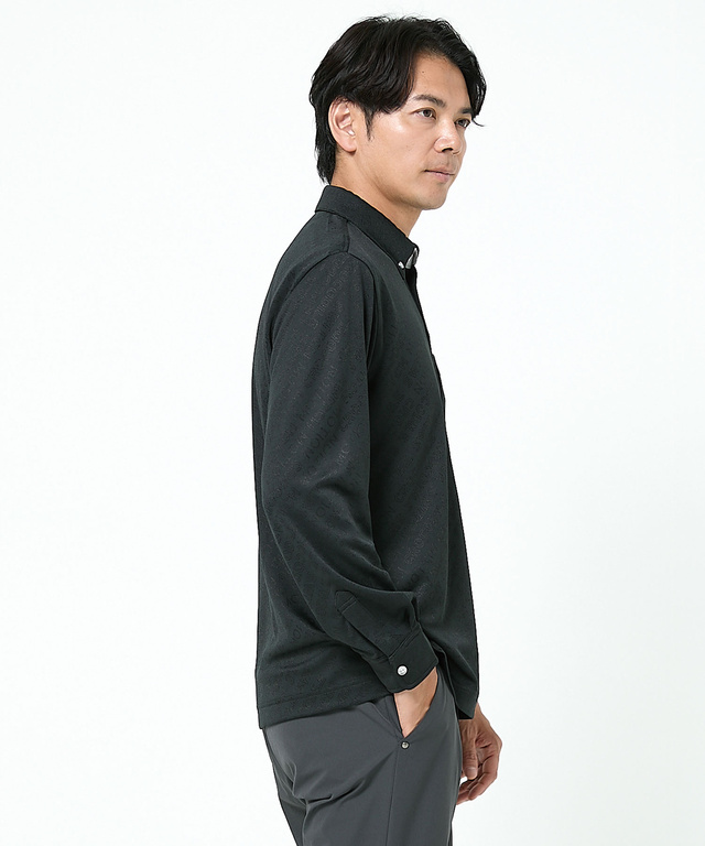 ジャカード ロゴデザイン ポロシャツ