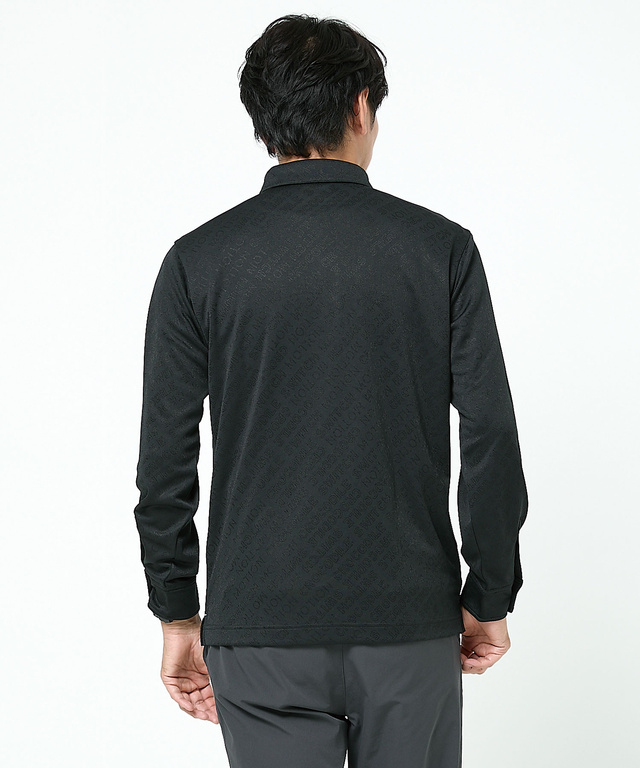 ジャカード ロゴデザイン ポロシャツ