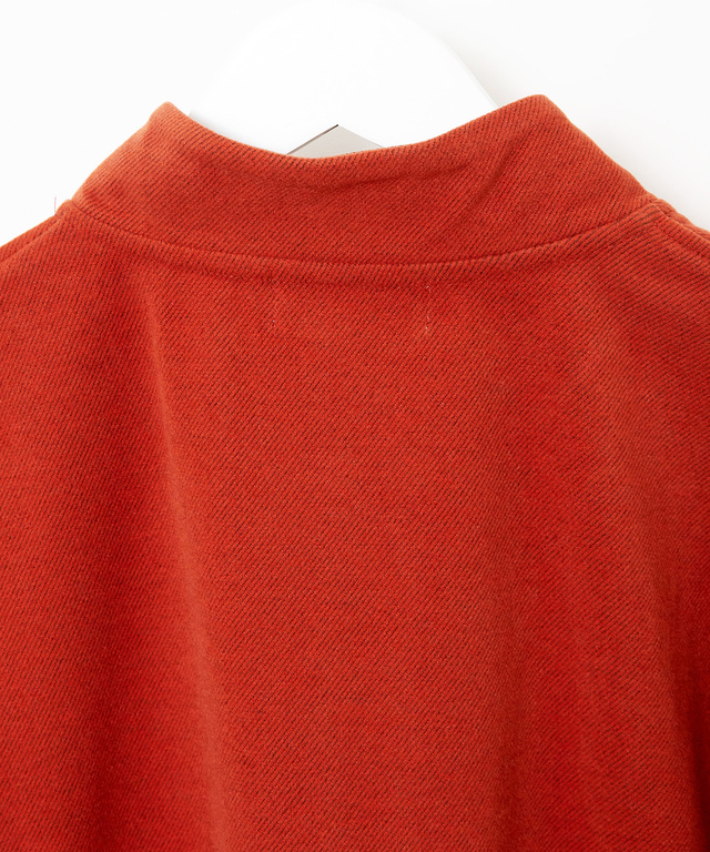 ツイル素材 ハーフジップ トレーナー