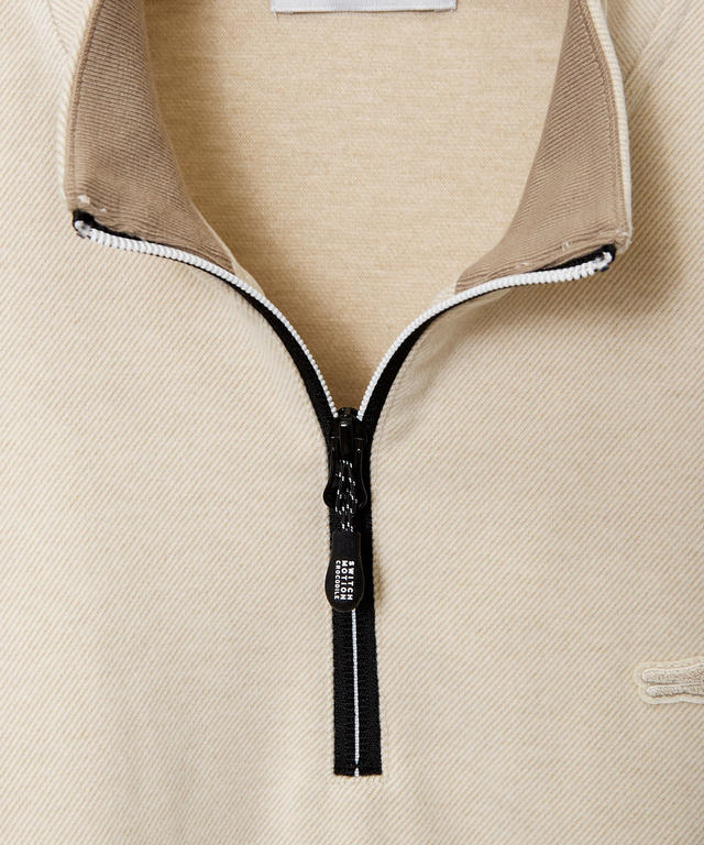 ツイル素材 ハーフジップ トレーナー