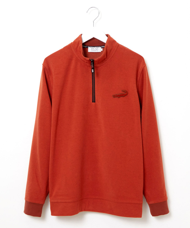 ツイル素材 ハーフジップ トレーナー