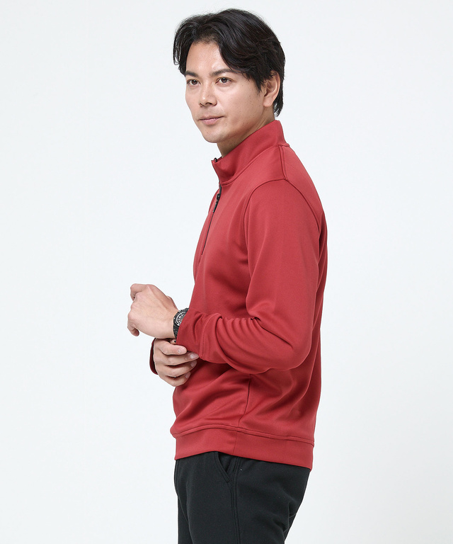 ロゴ刺繍 ハーフジップ  プルオーバー